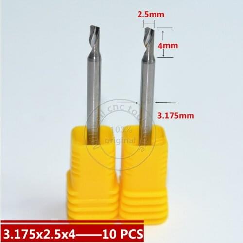 3.175mm*2.5m*4mm,Freeshipping,CNC insert router bit,solid carbide Aluminum milling cutter,1 flute end mill,PVC,Acrylic,aluminum