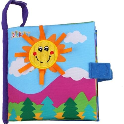 3D Sun flower Owl Forest Cloth Book Animal Baby Toys Toddler Infant Baby Kids Non-Toxic Fabric Cognize Early Education Rattle