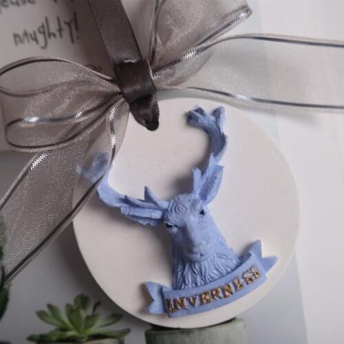 3D Deer Aromatherapy Silicone Wax Mold Christmas Elk DIY Aroma Gypsum Plaster Silicon Mould For Car Pendant