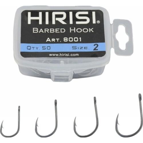 50 Pcs/lot Sea Offset Hook 2# 4# 6# 8# Carp Fishing Hook Set Stainless Steel Soft Bait Single Barbed Fishing Hooks Crank Boxed