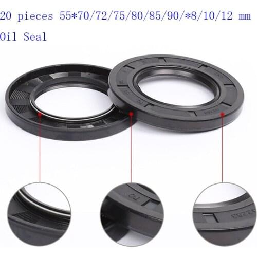 20 pieces 55*70/72/75/80/85/90/*8/10/12 mm Motorcycle Front Fork Damper Oil Seal Front Fork Damper Shock Absorber