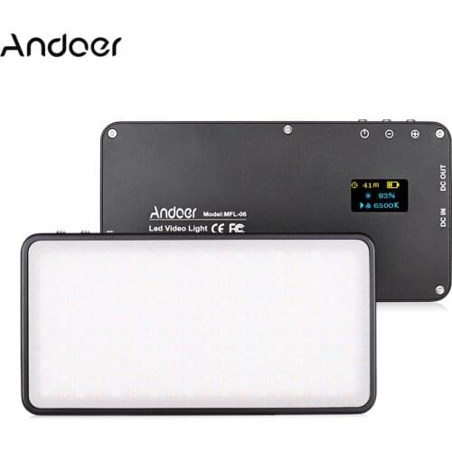 Andoer MFL-06 Mini LED Video Light Camera Photography 3000-6500K Dimmable 180pcs LEDs for Canon Nikon Sony DSLR Camera
