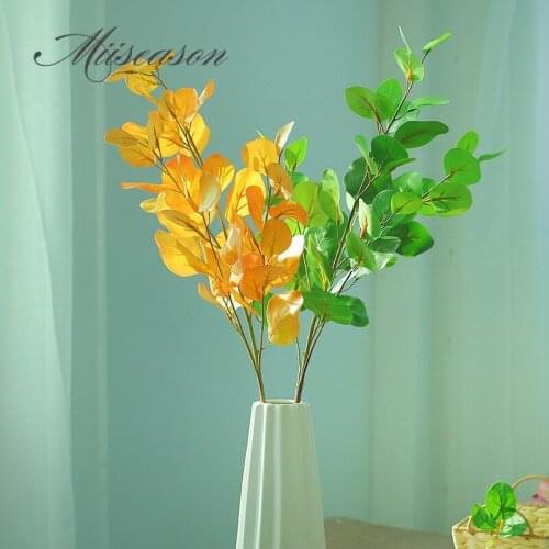 6 colors Eucalyptus bouquet tree branches silk Artificial leaves home decoration DIY Flower arrangment plant Faux foliage wreath