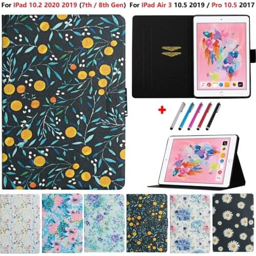 For iPad 7th 8th Generation Case Tablet Funda for iPad 10.2 10 2 2019 Air 3 Air3 2019 Pro 10 5 2017 Case Cover Floral Pattern