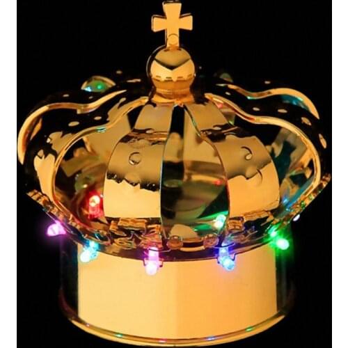 D100mm*H105mm Nightclub champagne bottle led light crown bottle caps gold color Bar furniture Sample Promotion 4pcs/lot