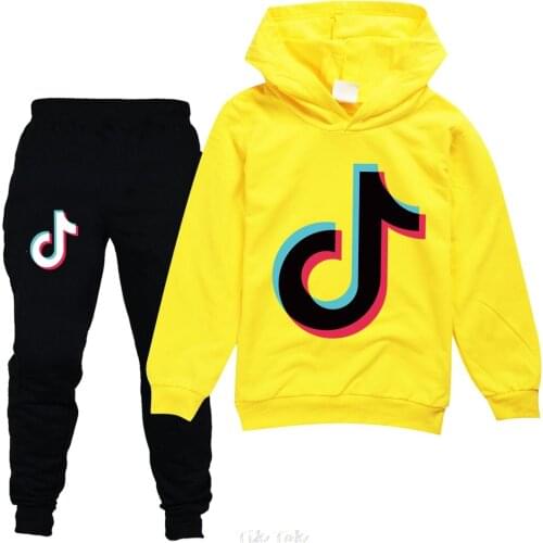 Kids Baby Tik Tok Clothing Children 2-13Y Birthday Suits Boys Girls Tracksuits Tik Tok Sport Hoody Top Pants 2pcs Sets