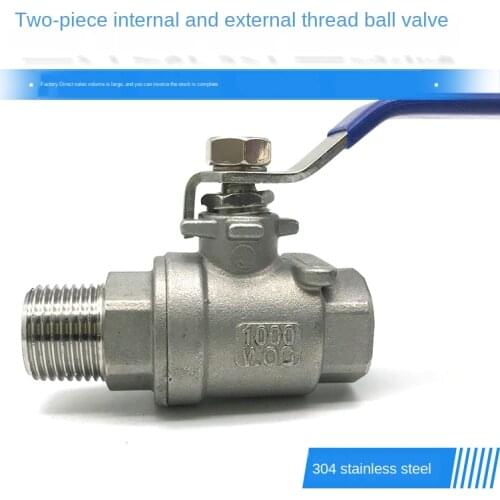 DWZ Free shipping 304 stainless steel DN15-DN32 Two-piece Ball Valv female thread male thread high temperature