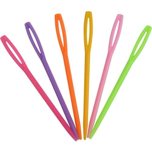 20PCs Mixed Color 7cm/9.5cm Plastic Needles Crochet Hooks Wool Yarn Needle Children DIY Sweater Weaving Tools Accessory