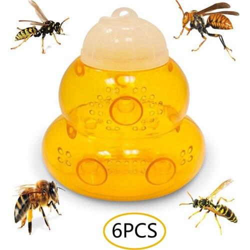6 Pieces Wasp Trap Catcher,Bee Trap,Outdoor Wasp Deeterrent Killer Insect Catcher Honey Bee Trap