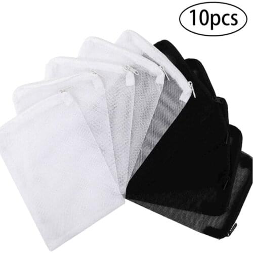 HONGYI 10pcs Aquarium filter pack 5 piece set black + 5 piece white suitable for cleaning and recycling of activated carbon