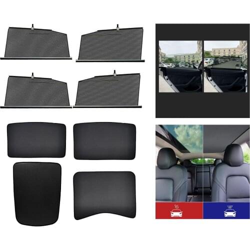 Set of 2 Car Window Curtains for Tesla Model 3 Sun Shade Accessories Black
