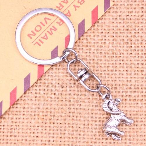 New Fashion Keychain 23x19mm goat ram Pendants DIY Men Jewelry Car Key Chain Ring Holder Souvenir For Gift