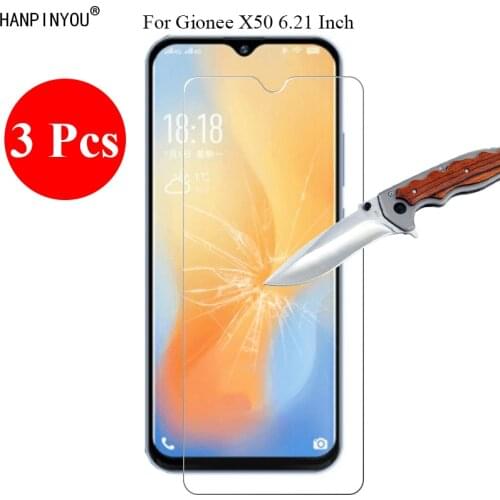 3 Pcs/Lot New 9H 2.5D Tempered Glass Screen Protector For Gionee X50 6.21" Protective Film + Clean Tools
