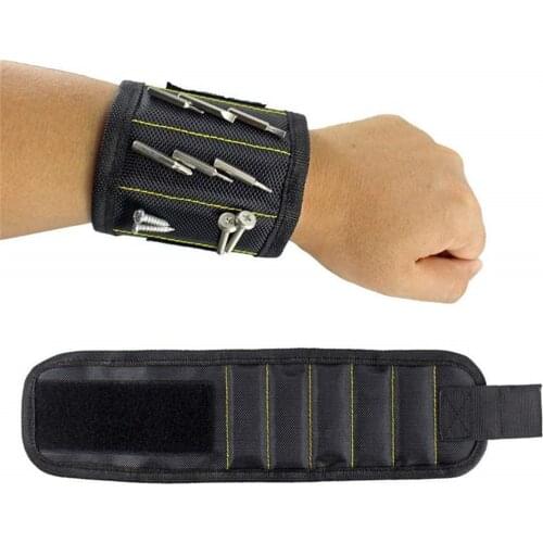 Wristband Portable Tool Bag Magnet Electrician Wrist Tool Belt Screws Nails Drill Bits Bracelet For Repair Tool High Efficiency
