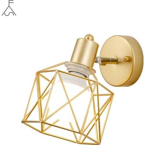 Industrial Led Metal Wall Light Decorate Home Bedroom Kitchen Restaurant Wooden Wall Sconce Indoor Lamps Lighting Fixture Gold