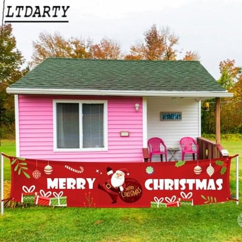 3*0.5M Merry Christmas Banner Christmas Decoration Home Outdoor Store Banner Pull Flag 2022 Navidad Natal New Year Decorations
