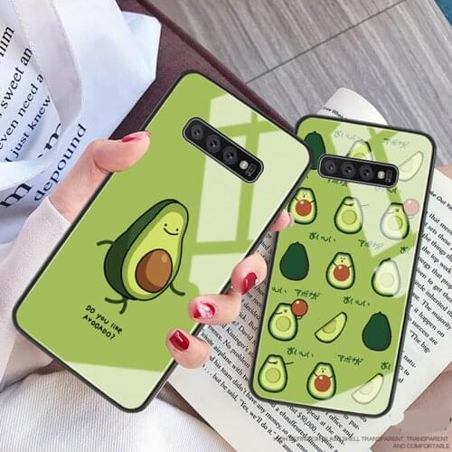 BONVAN Glass Case For Samsung Galaxy A70 A70S A70e A80 A90 M80S Hard Cover Samsung A2 Core J5 J7 Prime A8S Avocado Couqe Capa
