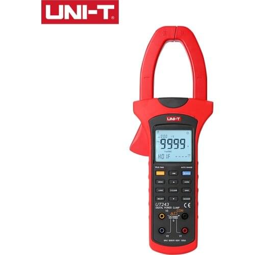 UNI-T UT243 Power Harmonics Clamp Meter True RMS Phase Sequence Detection Max/Min Modes Auto Range 10000 Count LCD Dual Display