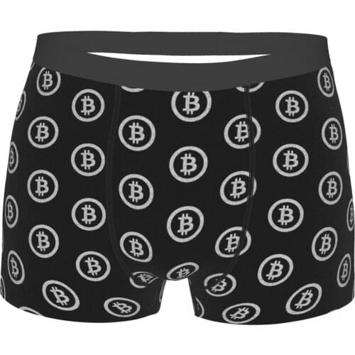 Vintage Bitcoin BTC Mining Bit Coin Underpants Homme Panties Male Underwear Sexy Shorts Boxer Briefs