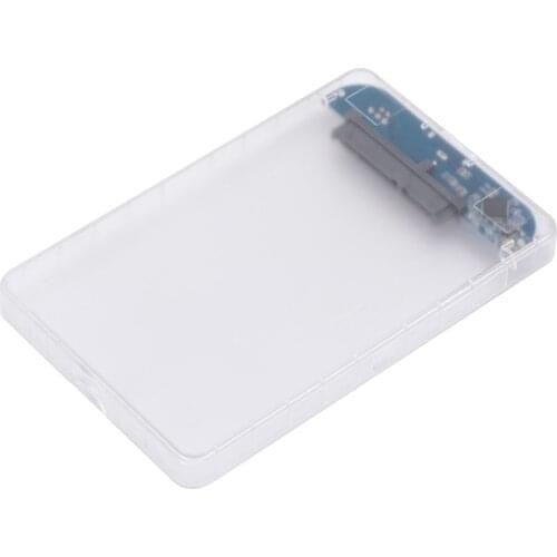 USB3.0 External Enclosure For 2.5" SATA Hard Drive SSD HDD Tool-Free Portable Hard Drive Case Transparent Storage Case