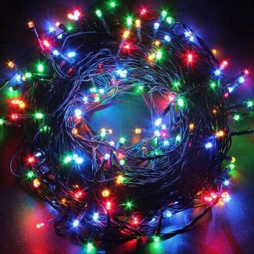 Waterproof Twinkle Star 100 LED Fairy Lights Green Wire Christmas Lights 8 Modes F5 Mini String Lights Patio Holiday Lighting
