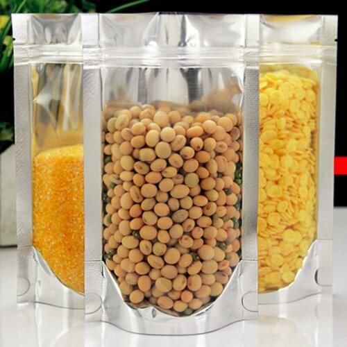 Clear aluminum foil stand up ziplock Sealed bag packing bag 100pcs/lot