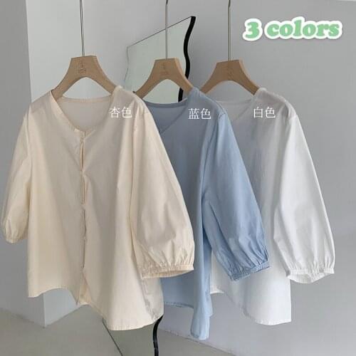 Shirts Womens Tops And Blouses Long Sleeve Spring Ladies Solid OL Style Shirt Round Neck Blouse Women Shirts Solid Short Shirts