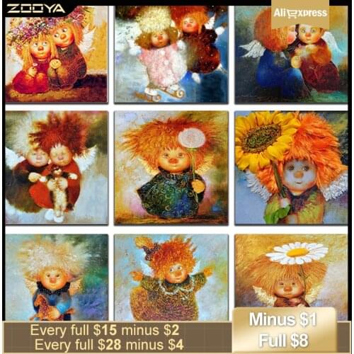 ZOOYA Needlework Sale Sticker Diamond Mosaic 3d Diamond Painting Angel Cross-Stitch Diamond 3 angel Embroidery Religious Gift