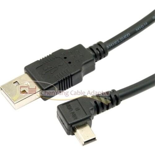 1.8m 6ft Mini USB B Type 5pin Male 90 Degree Right Angled to USB 2.0 Male Data Cabl
