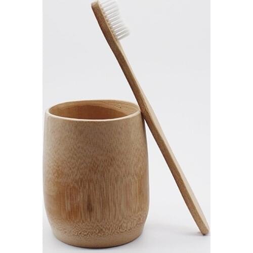 1 Pcs White 100% Bamboo Toothbrush Wood toothbrush Novelty Bamboo Soft Bristle Capitellum Bamboo Fibre Wooden Handle Teeth brush