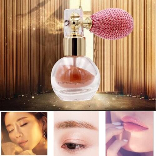1Pcs Brighten Shimmer Glitter Loose Powder Spray Face Makeup Stick Highlighter Powder Creamy Texture 4Colors Sprayer Cosmetics