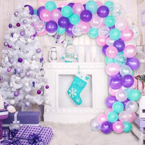 103pcs Mermaid Balloon Arch & Garland Kit Little Mermaid Theme Purple Blue Balloons for Wedding Birthday Baby Shower Party Decor