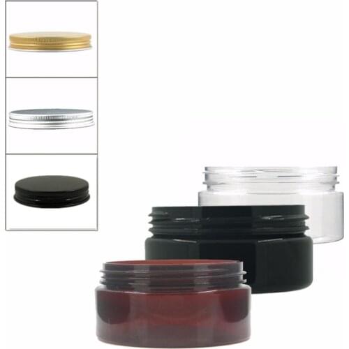 18pcs/Lot 80ml Amber/Clear/Black Pet Jar With Screw Aluminium Cap W/Pe Liner , Jar,Cosmetic Jar,Plastic Container,Bottle