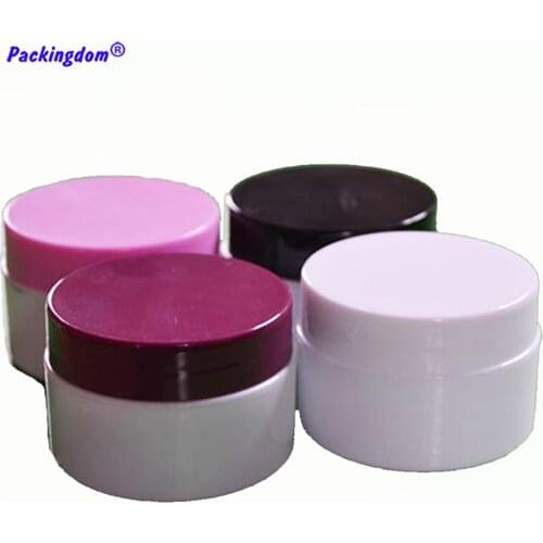 30pcs Empty Plastic Jar Cosmetics Container White Body Sample Packaging Pots Color Caps Cream Tin Refill with Inner Lids 15g