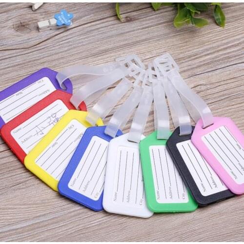 500pcs Plastic Travel Luggage Tag Suitcase Boarding Pass Board Checked Card Mixproof Boarding Tag Address Label Name ID Tags SN