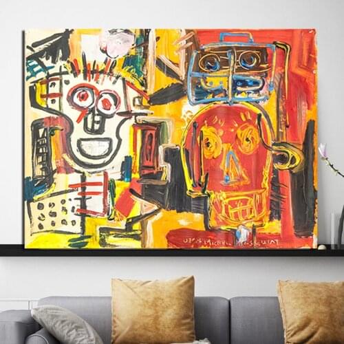 Jean Michel Abstract Canvas Prints Picture Modular Paintings for Living Room Poster on The Wall Home Deco