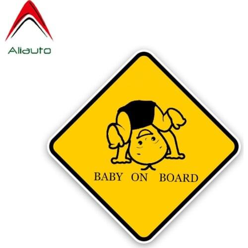 Aliauto Warning Car Sticker Baby on Board Somersault Children Cover Scratch Waterproof Anti-UV Accessories PVC Decal,15cm*15cm