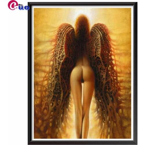 5d Diy Diamond Painting Sexy Angel Woman Cross Stitch Needlework Diamond Embroidery Mosaic Picture Of Rhinestones Decor Crafts