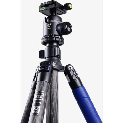 AOKA KU285C+KK38 Carbon fiber compact travel outdoor low gravity tripod for camera