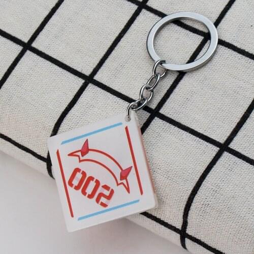 Popular Anime DARLING In The FRANXX Alloy Keychain 002 ZERO TWO HIRO Figure Keyring Kawaii Bag Hanging Ornament for Girls