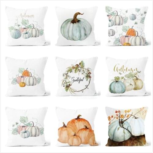 Thanksgiving Cushion Cover Home Decor Pillowcase High Quality Watercolor Heart Halloween Christmas Pillow Cover kussensloop