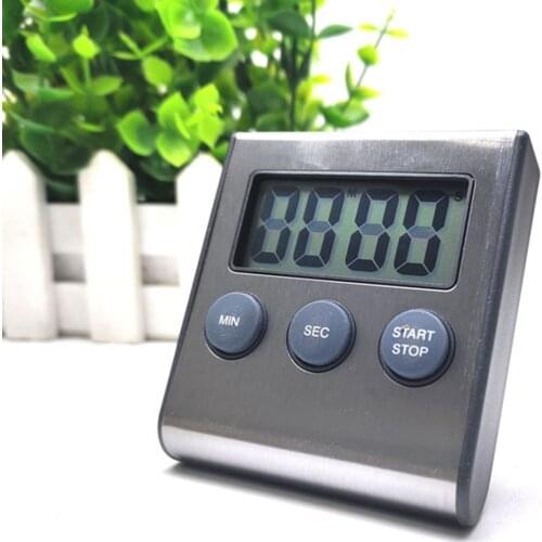 Digital Screen Kitchen Timer Large Display Digital Timer Square Cooking Count Up Countdown Alarm Clock Sleep Stopwatch Clock