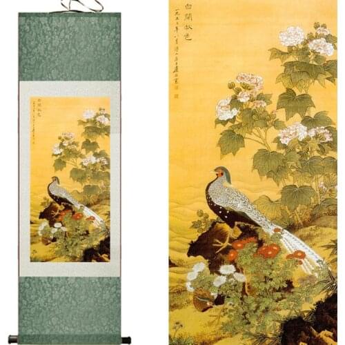 Living room decorated art painting Traditional art Chinese painting Scroll art painting birds and flower paintings