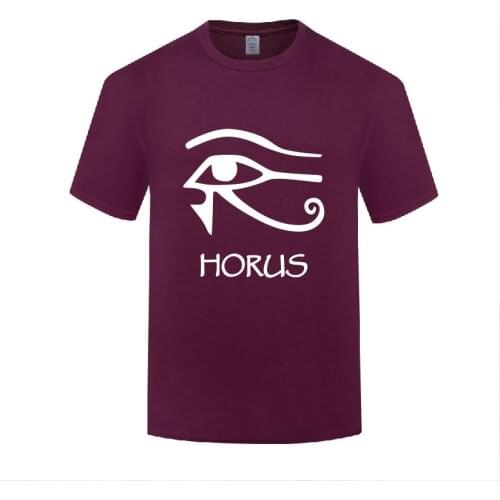 Funny Horus Cotton T Shirt Natural Men O-Neck Summer Short Sleeve Tshirts Custom Tops Tees