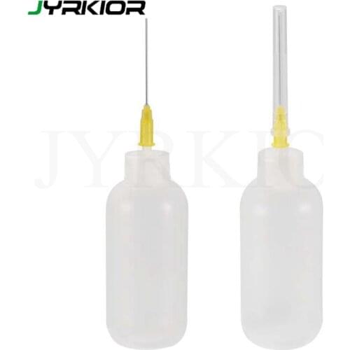 Jyrkior 50ml Plastic Clear Liquid Alcohol Rosin Solder Flux Paste Bottle Dropper +Needle