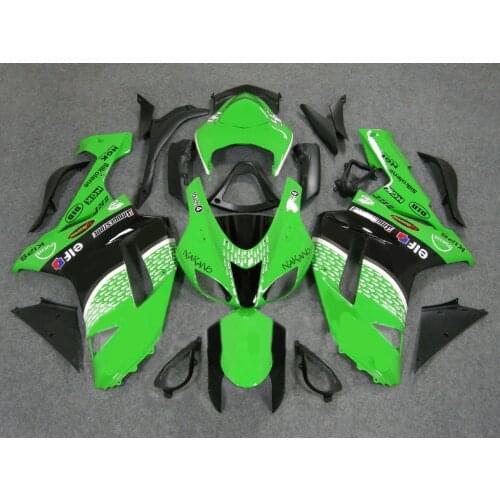 Motorcycle Fairing kit for KAWASAKI Ninja ZX6R 636 07 08 ZX 6R 2007 2008 zx6r 07 08 New green black Fairings set+gifts KG06