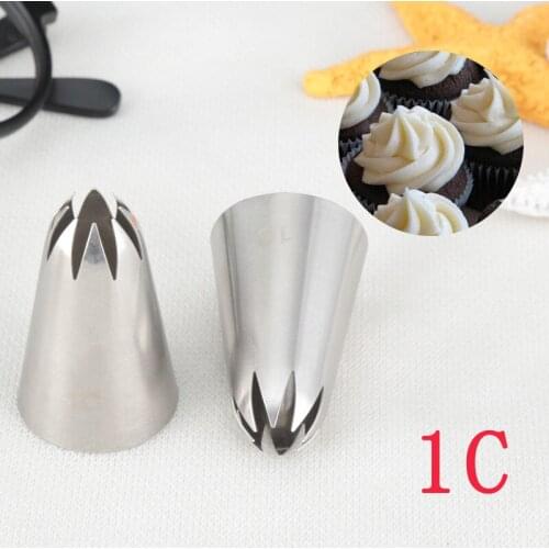 Cake Cream 8-Tooth Icing Piping Nozzles Stainless Steel Pastry Tips Cookie Cupcake Flower Squeezer Baking Decorating Tools #1C