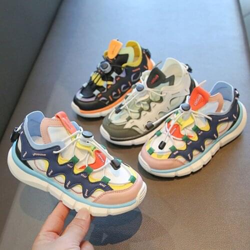 Children Casual Sneakers Spring Autumn Boys Kids Breathable Shoes Fashion Girls Elastic Band Shoes Soft Running Sports Shoes