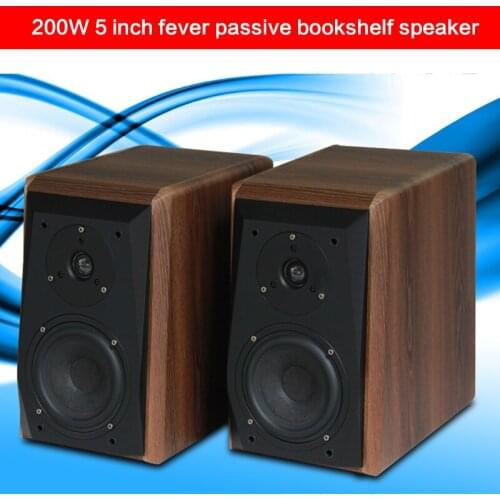 200W High-power 5-inch Fever Bookshelf Speaker Home Theater HiFi Audio Passive Two-way High-fidelity Front Desktop Speaker
