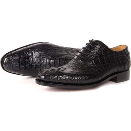 Hubu new men formal shoes business manual black crocodile shoes Men shoes leather soles men shoes
